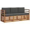 vidaXL Sofa-Sets 3 pcs Natuurlijk en Antraciet Massief Acaciahout