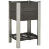 vidaXL Plantenbak verhoogd met schap 50x50x90 cm HKC grijs