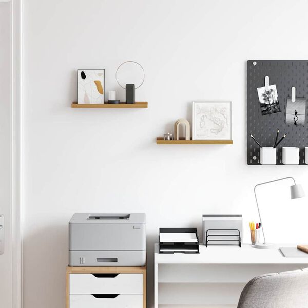 vidaXL Wandplank met plank 2 pcs Beige 40 x 9 x 3 cm Bewerkt hout