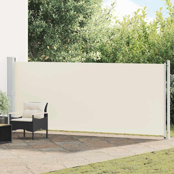 vidaXL Tuinscherm uittrekbaar 600x160 cm cr&egrave;me