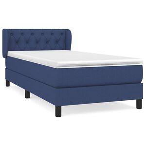 vidaXL Boxspring met matras stof blauw 80x200 cm