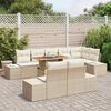 vidaXL Tuin Sofa Set met opslag 9 pcs Beige Poly riet