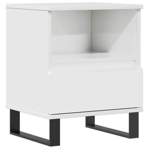 vidaXL Nachtkastje 40x35x50 cm bewerkt hout hoogglans wit