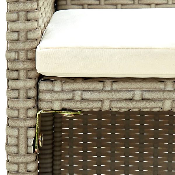 vidaXL Tuinbank 2-zits met kussens poly rattan beige