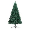 vidaXL Kunstkerstboom met verlichting en kerstballen half 150 cm groen