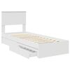 vidaXL Opslag bed met hoofdeinde met lade Wit 75 x 190 cm Bewerkt hout
