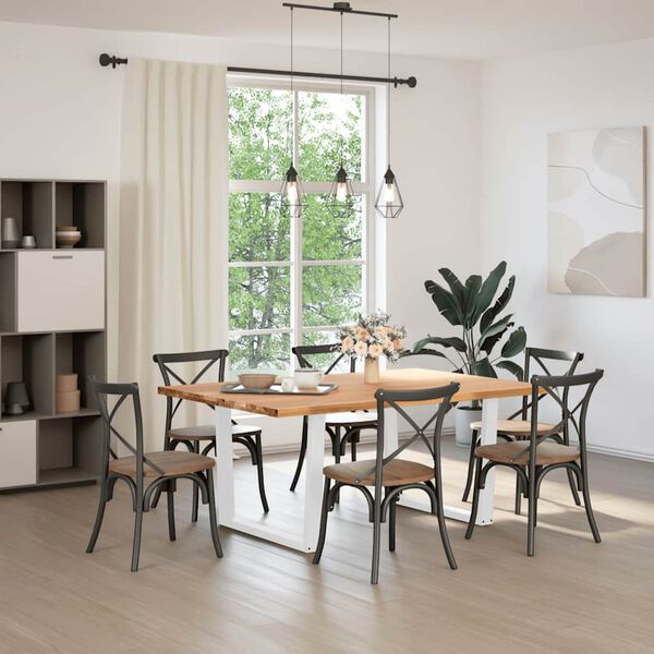 vidaXL Eettafel rechthoekig 180x120x74 cm massief eikenhout