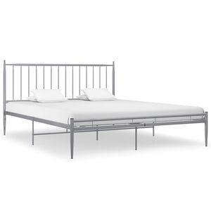 vidaXL Bedframe metaal grijs 200x200 cm