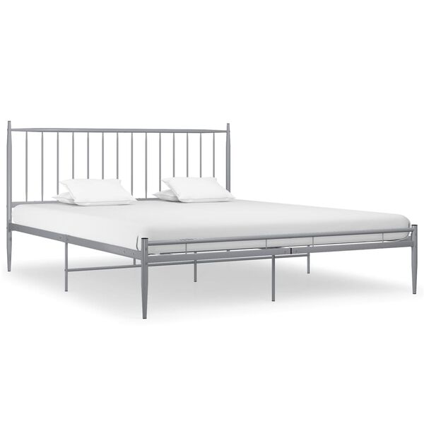 vidaXL Bedframe metaal grijs 200x200 cm