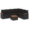vidaXL Patio Sofa Set 6-zits Black