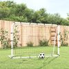 vidaXL Voetbalrebounder 184x61x123 cm staal en PE wit en zwart