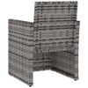 vidaXL 3-delige Loungeset met kussens poly rattan grijs