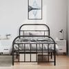 vidaXL Bedframe met hoofd- en voeteneinde metaal zwart 100x190 cm