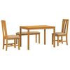 vidaXL Eetkamerset 4 st Beige Massief Eikenhout