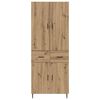vidaXL Hoge kast met lade 2 pcs Artisan Eiken Geengineerd Hout en Glas