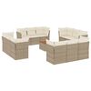 vidaXL 13-delige Loungeset met kussens poly rattan beige