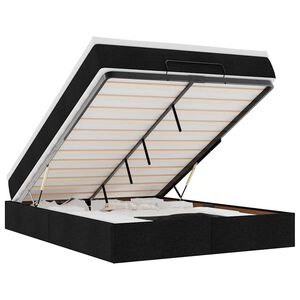 vidaXL Ottoman bed met matras 140x190cm stof zwart