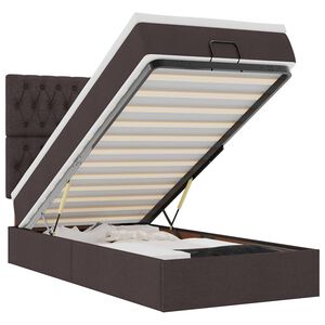 vidaXL Ottoman bed met matras en LED's 80x200cm stof donkerbruin