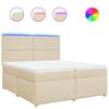 vidaXL Boxspring met matras stof cr&egrave;mekleurig 200x200 cm
