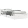 vidaXL Bedframe massief hout wit 75x190 cm