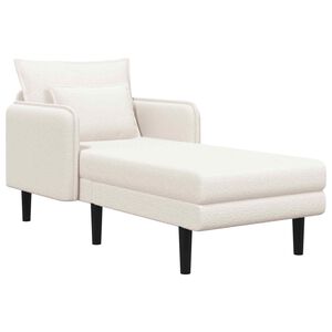 vidaXL Grote chaise longue Cr&egrave;mekleurig Boucl&eacute;