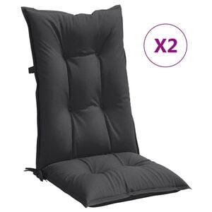 vidaXL Stoelkussens 2 st hoge rug 120x50x7 cm stof gem&ecirc;leerd antraciet