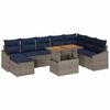 vidaXL Tuin Sofa Set met opslag 9 pcs Grijs Poly riet