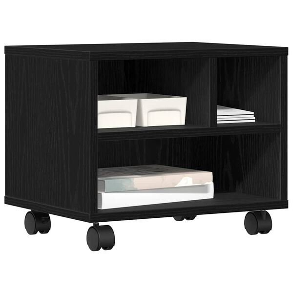 vidaXL Printerstand Zwart Eiken 41 x 32 x 34,5 cm Bewerkt hout