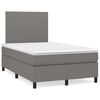 vidaXL Boxspring met matras en LED stof donkergrijs 120x190 cm