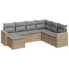 vidaXL 7-delige Loungeset met kussens poly rattan beige