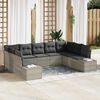 vidaXL Tuin Sofa Set met kussen 9 pcs Lichtgrijs poly rattan