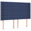 vidaXL Boxspring met matras stof blauw 140x200 cm