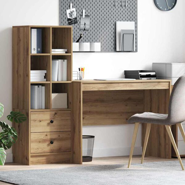 vidaXL Bureau met lade 2 pcs Artisan Eiken