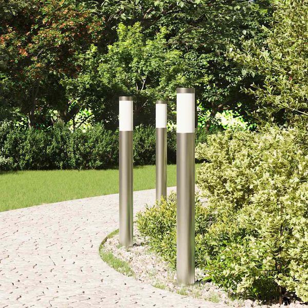 vidaXL Bolderverlichting 3 stuks 80 cm RVS IP44