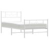 vidaXL Bedframe met hoofd- en voeteneinde metaal wit 90x200 cm