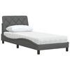 vidaXL Bed met matras stof donkergrijs 90x200 cm