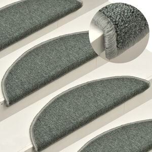 vidaXL Trapmatten 15 st 56x17x3 cm Donkergroen Halfrond