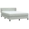 vidaXL Boxspring met matras fluweel lichtgrijs 160x210 cm