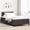 vidaXL Boxspring bed met matras met LED Donkerbruin 120 x 190 cm Stof