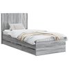 vidaXL Bedframe met opbergruimte en hoofdbord Grijs sonoma 75 x 190 cm