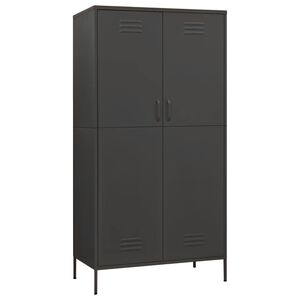 vidaXL Kledingkast 90x50x180 cm staal antracietkleurig