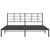 vidaXL Bedframe met hoofdbord metaal zwart 180x200 cm