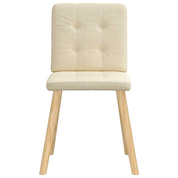 vidaXL Eetkamerstoelen 2 st stof cr&egrave;mekleurig