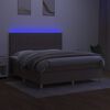 vidaXL Boxspring met matras en LED stof taupe 180x200 cm