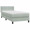 vidaXL Boxspring met matras fluweel lichtgrijs 90x210 cm