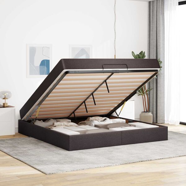 vidaXL Bedframe met matras met matras 2 pcs Tan Stof