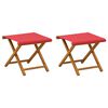 vidaXL Ligstoel 2 pcs massief eucalyptushout Rood