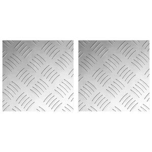 vidaXL Trap Tread Vierkant 2 pcs Zilver 20 x 20 cm Aluminium