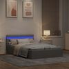 vidaXL Bedframe met opbergruimte en LED stof lichtgrijs 120x200 cm