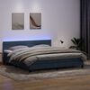 vidaXL Boxspring met matras en LED fluweel donkergrijs 180x210 cm